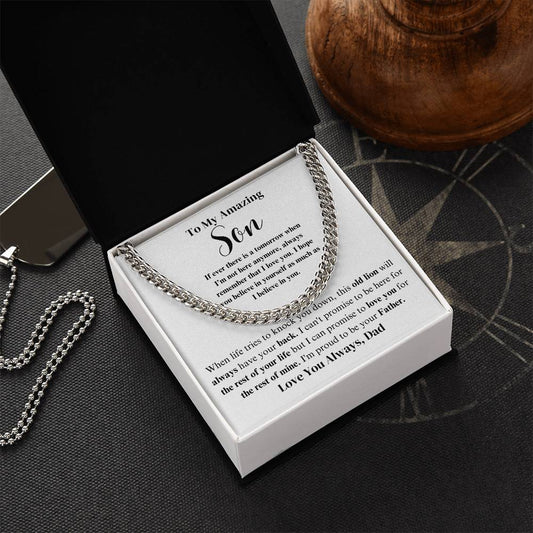 Son - When life tries, From Dad - Message Card Necklace [S010NL]