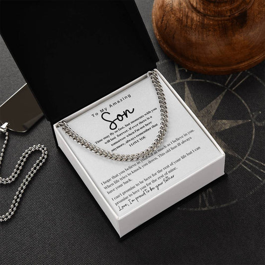 Son - I can't promise, From dad - Message Card Necklace [S012NL]
