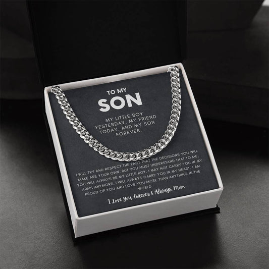 Son - I will try and respect, From Mom - Message Card Necklace [S019NL]