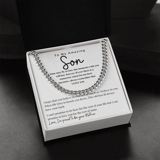 Son - I can't promise , From Mom - Message Card Necklace [S011NL]