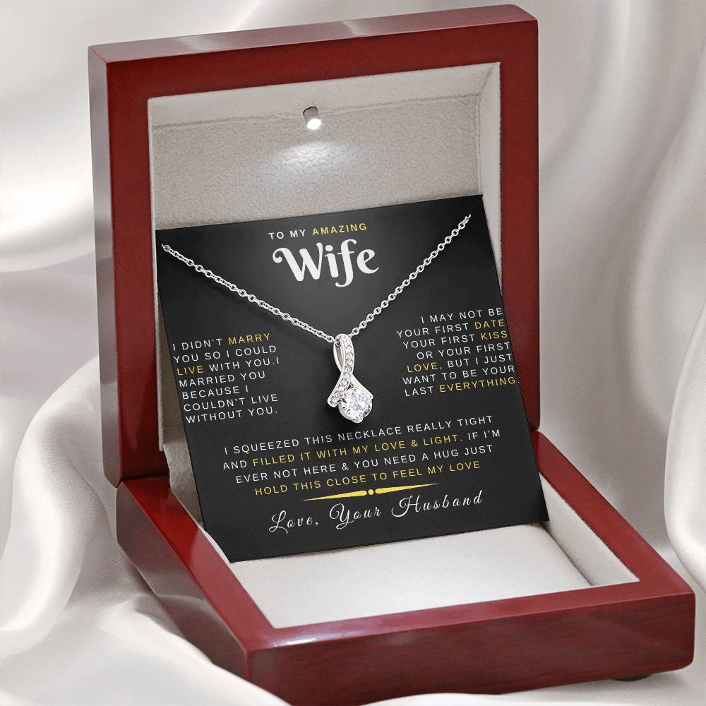 Amazing Wife - Love & Light - Message Card Necklace [W003NL]