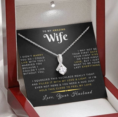 To My Amazing Wife - Love & Light - Message Card Necklace [W003NL]