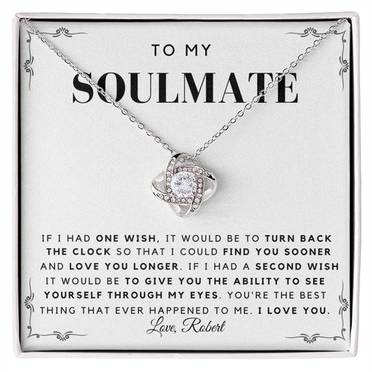 To My Beautiful Soulmate - Love you longer - Customize name - Message Card Necklace [SM008NL]