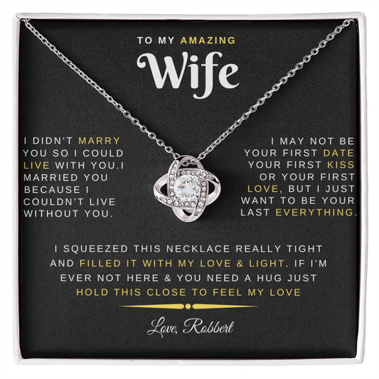 Amazing Wife - Love & Light - Personalized Message Card Necklace [W004NL]