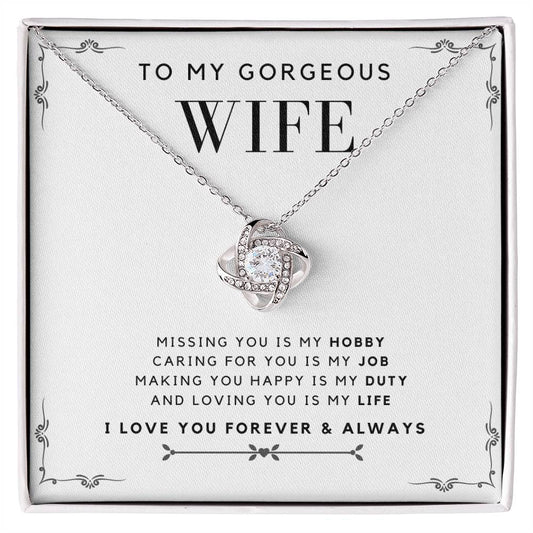 Gorgeous WIFE - Missing You - Message Card Necklace [W001NL]