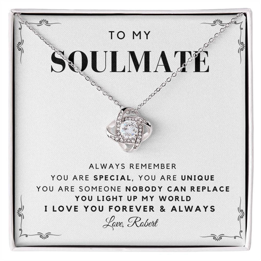 To My Beautiful Soulmate - You Are Unique - Customize name - Message Card Necklace [SM005NL]