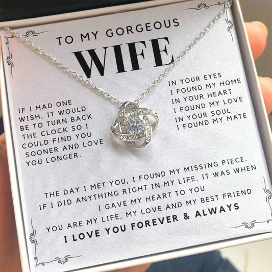 Wife - If I Had One Wish - Message Card Necklace [W011NL]