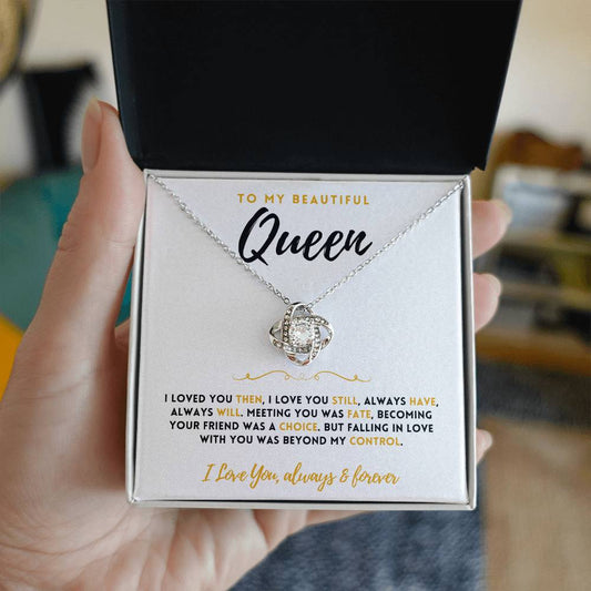 Wife -  My Beautiful Queen - Message Card Necklace [W009NL]