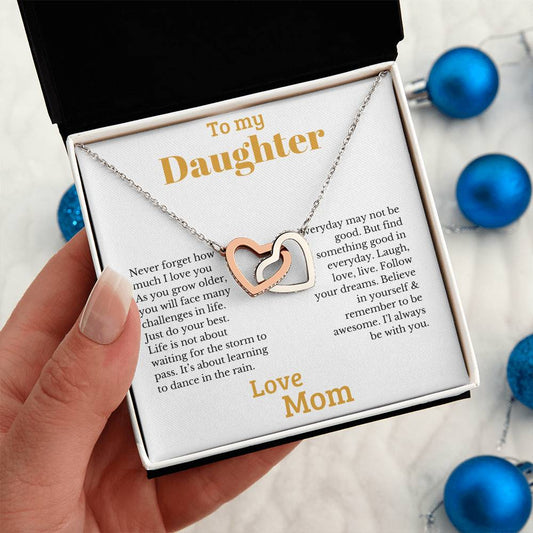 Daughter From Mother - As you grow older - Message Card Necklace [D006NL]