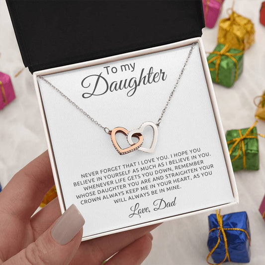 Daughter From Father - In your heart - Message Card Necklace [D015NL]