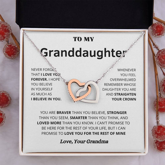 Granddaughter From Grandma - Never Forget That I Love You - Message Card Necklace [GD008NL]