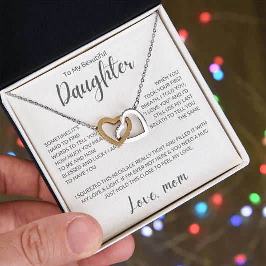 Daughter From Mother - Your first breath - Message Card Necklace [D026NL]