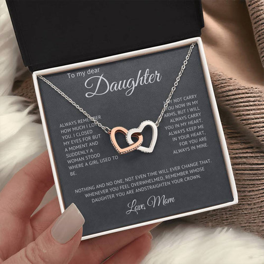 Daughter From Mother - I Closed my eyes - Message Card Necklace [D012NL]