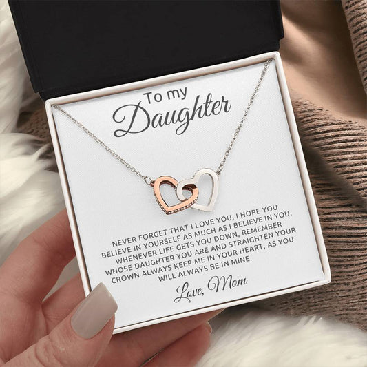 Daughter From Mother - In your heart - Message Card Necklace [D016NL]