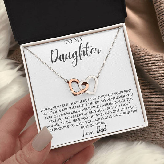 Daughter From Father - That beautiful smile - Message Card Necklace [D023NL]