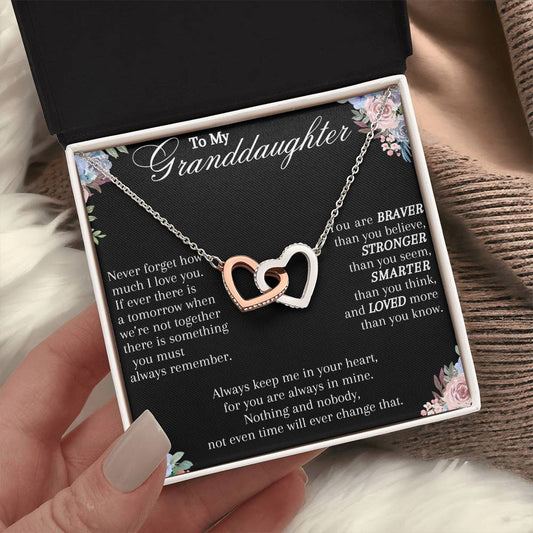 Granddaughter - Never forget how much I love you - Message Card Necklace [GD006NL]