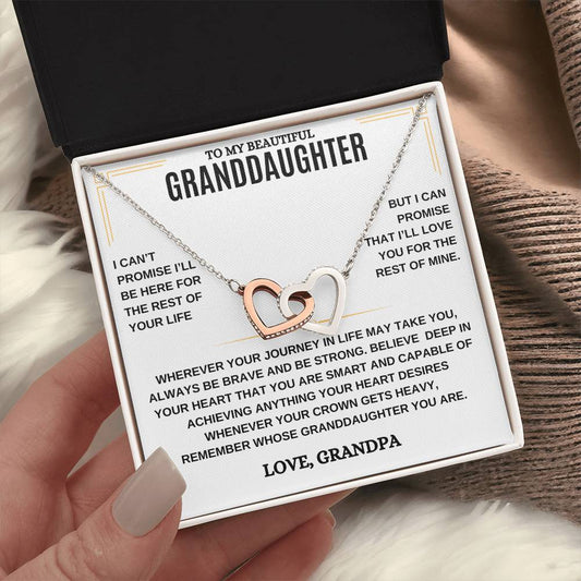Granddaughter From Grandpa - Be Brave - Message Card Necklace [GD011NL]