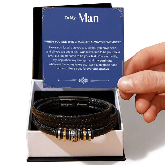 My Man - You Are My Life - BLUE - Message Card Bracelet [H005BC]