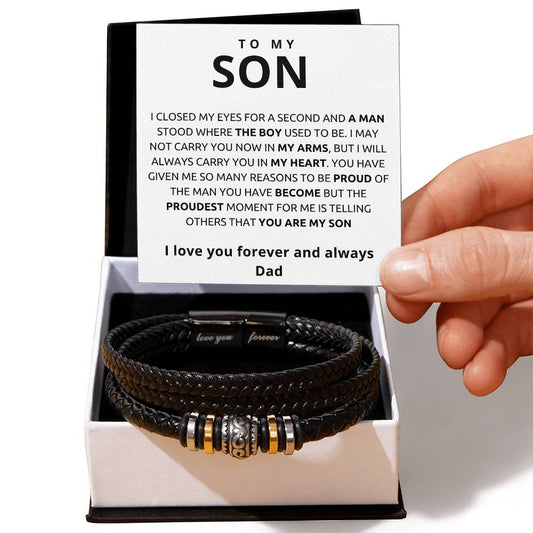 Son - I closed my eyes, From Dad - Message Card Bracelet [S002BC]