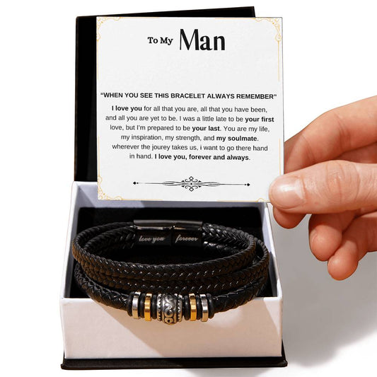 My Man - You Are My Life - WHITE -  Message Card Bracelet [H004BC]