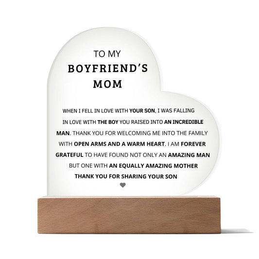 Boyfriend's Mom - An Equally Amazing Mother - Acrylic Heart [BM004PA]